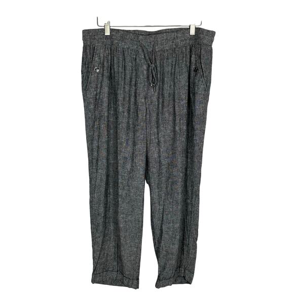 Jones New York Black Heathered Linen Pants‎ Plus Sz 1X Career Essential - Picture 1 of 10